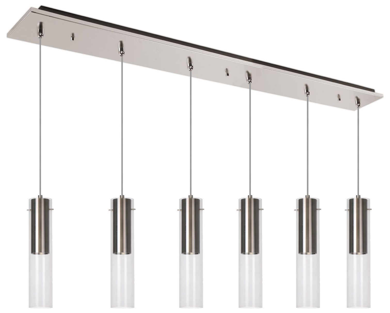 Kuzco Lena 41-in Brushed Nickel 6-Light Multi Pendant