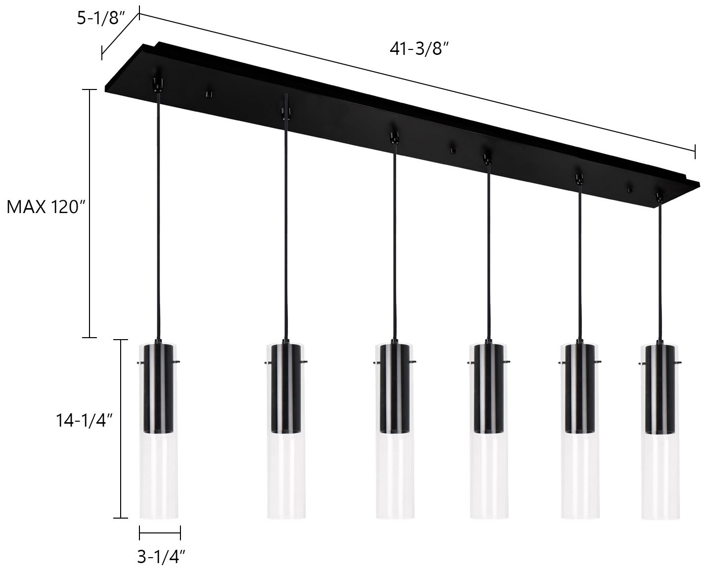 Image 2 Kuzco Lena 41-in Chrome 6-Light Multi Pendant more views