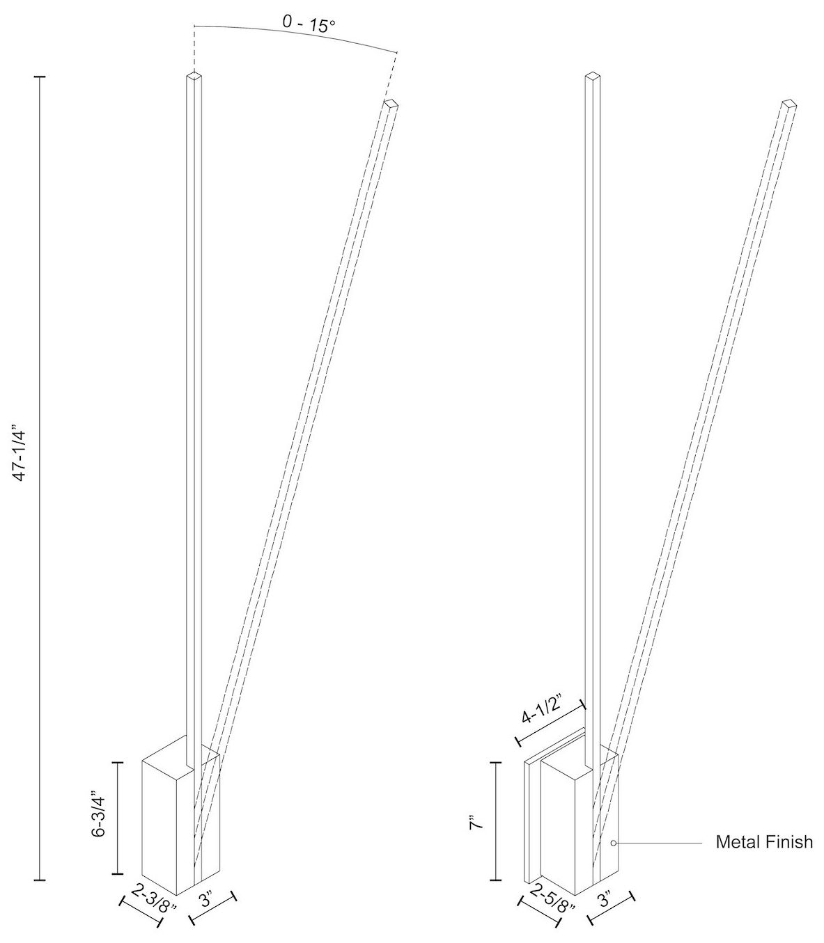 Image 4 Kuzco Lever LED 48-in Black Wall Sconce more views
