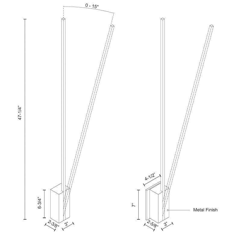 Image 2 Kuzco Lever LED 48-in Brushed Gold Wall Sconce more views