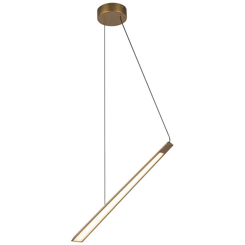 Image 2 Kuzco Lex LED 24-in Vintage Brass Linear Pendant more views