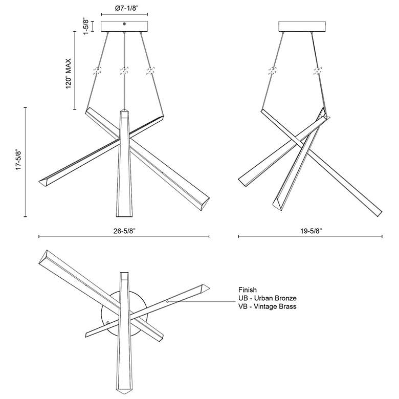 Image 5 Kuzco Lex LED 27-in Urban Bronze LED Chandelier more views