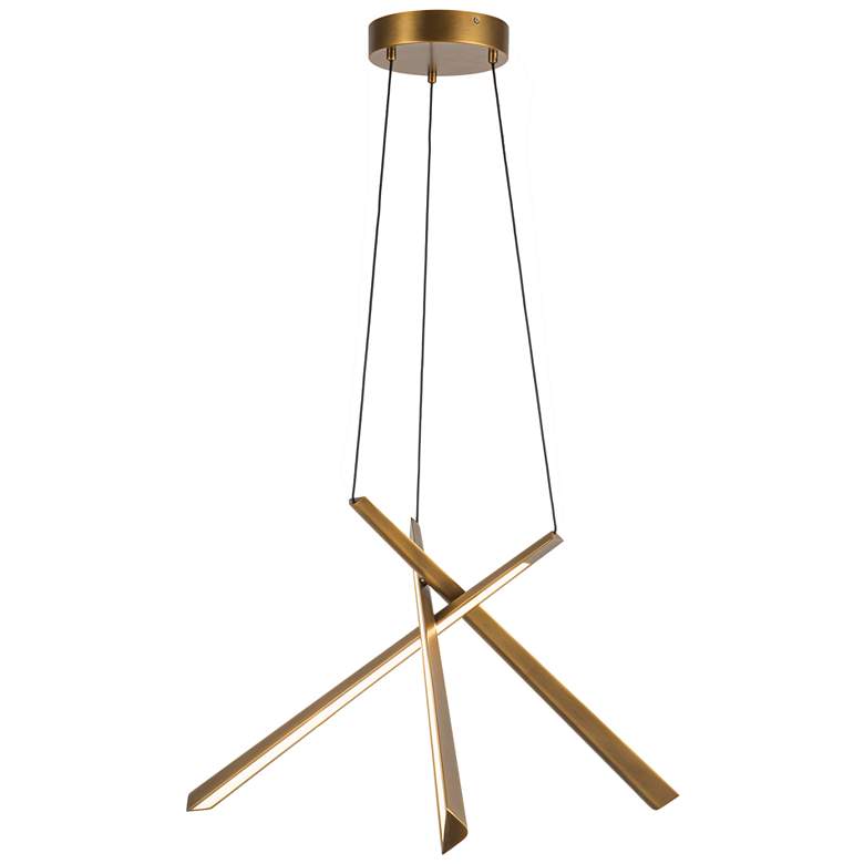 Image 1 Kuzco Lex LED 27-in Vintage Brass LED Chandelier