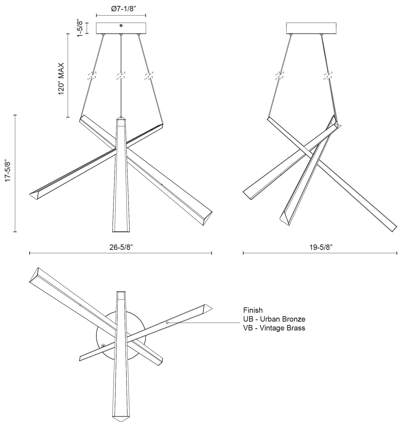 Image 7 Kuzco Lex LED 27-in Vintage Brass LED Chandelier more views