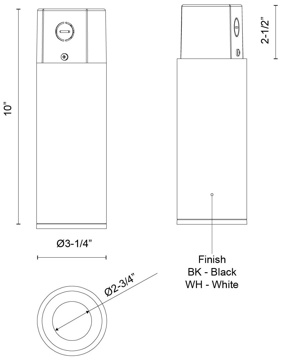 Image 2 Kuzco Lorna 10-in (3-in Dia.) White LED Concrete Ceiling Mount more views