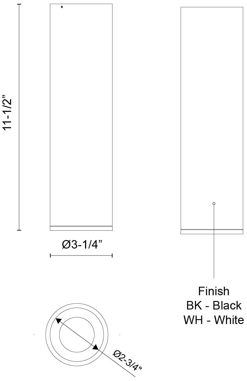 Image 5 Kuzco Lorna 11-in (3-in Dia.) 36 Degree Optic Black LED Flush Mount more views