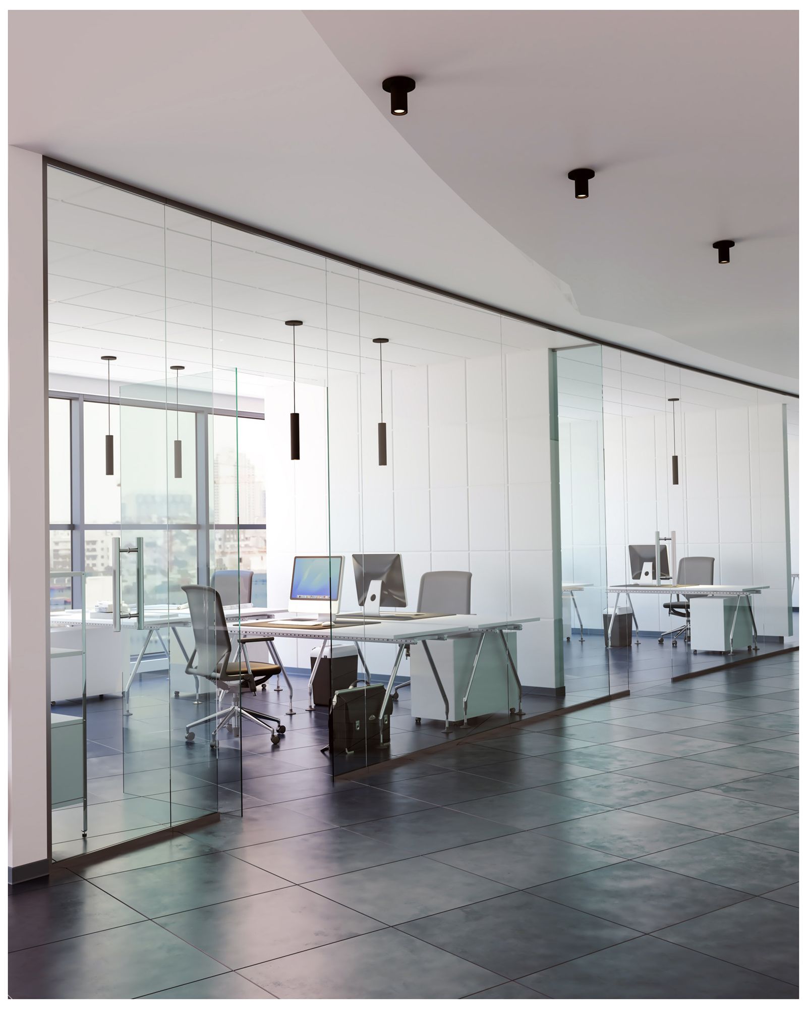 Image 6 Kuzco Lorna 12-in (2-in Dia.) 36 Degree Optic Black LED Pendant more views