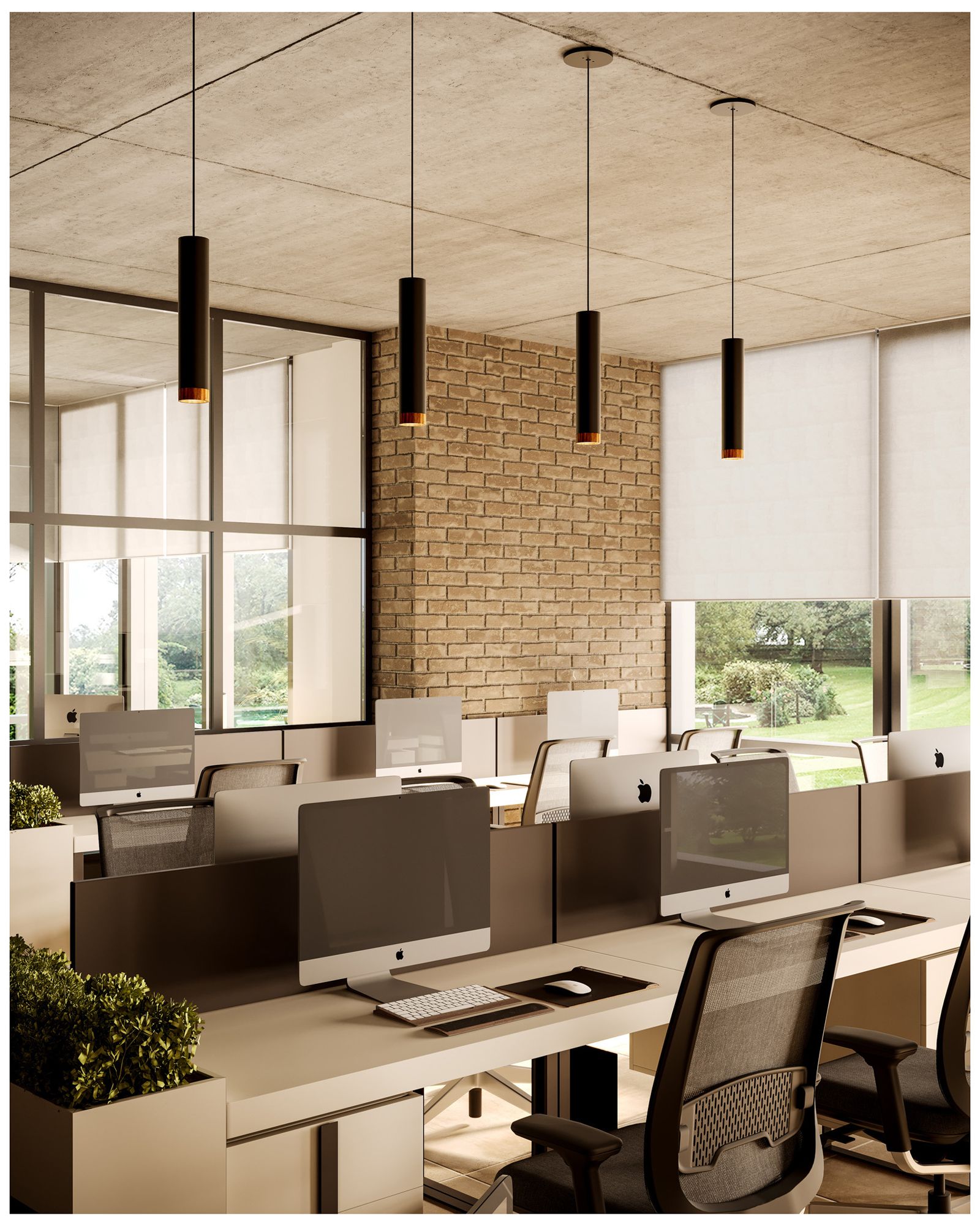 Image 7 Kuzco Lorna 12-in (2-in Dia.) 36 Degree Optic Black LED Pendant more views