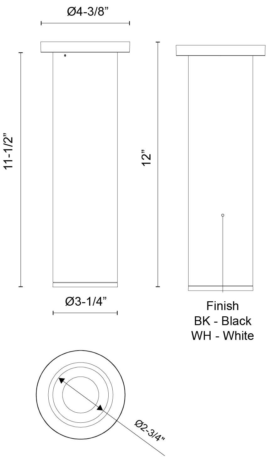 Image 5 Kuzco Lorna 12-in (3-in Dia.) 36 Degree Optic Black LED Ceiling Mount more views