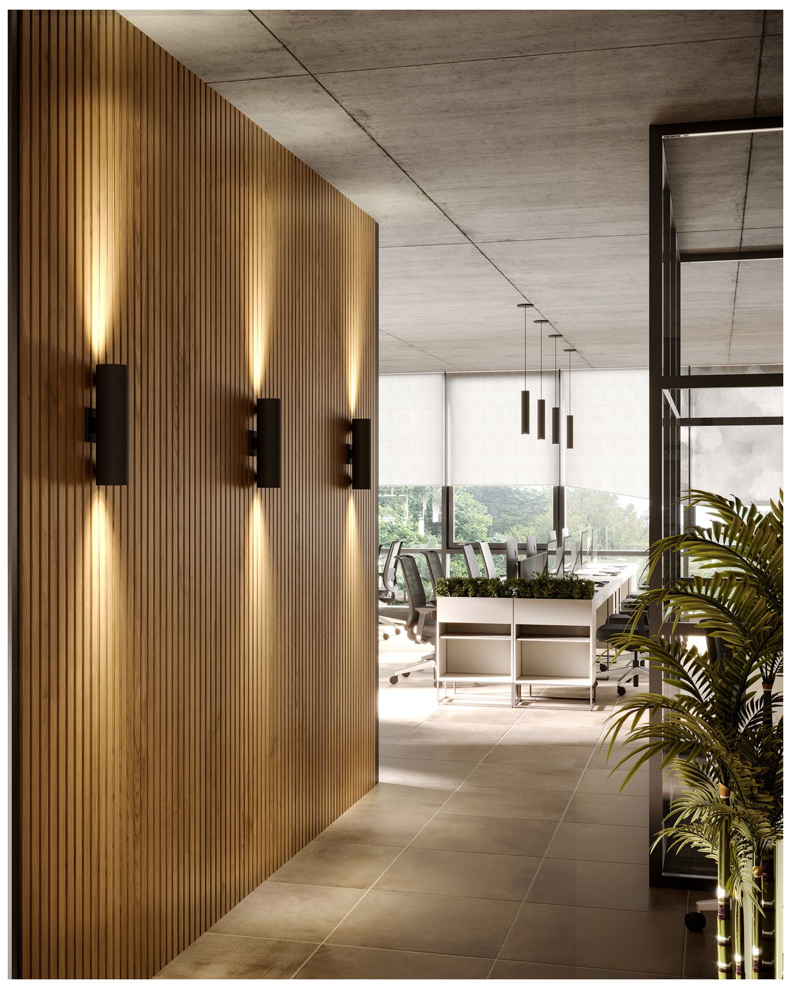 Image 6 Kuzco Lorna 12-in (3-in Dia.) 36 Degree Optic Black LED Wall Sconce more views