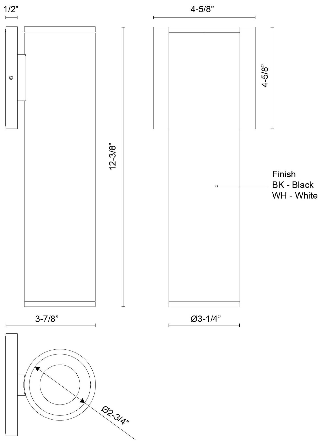 Image 2 Kuzco Lorna 12-in (3-in Dia.) 36 Degree Optic White LED Wall Sconce more views