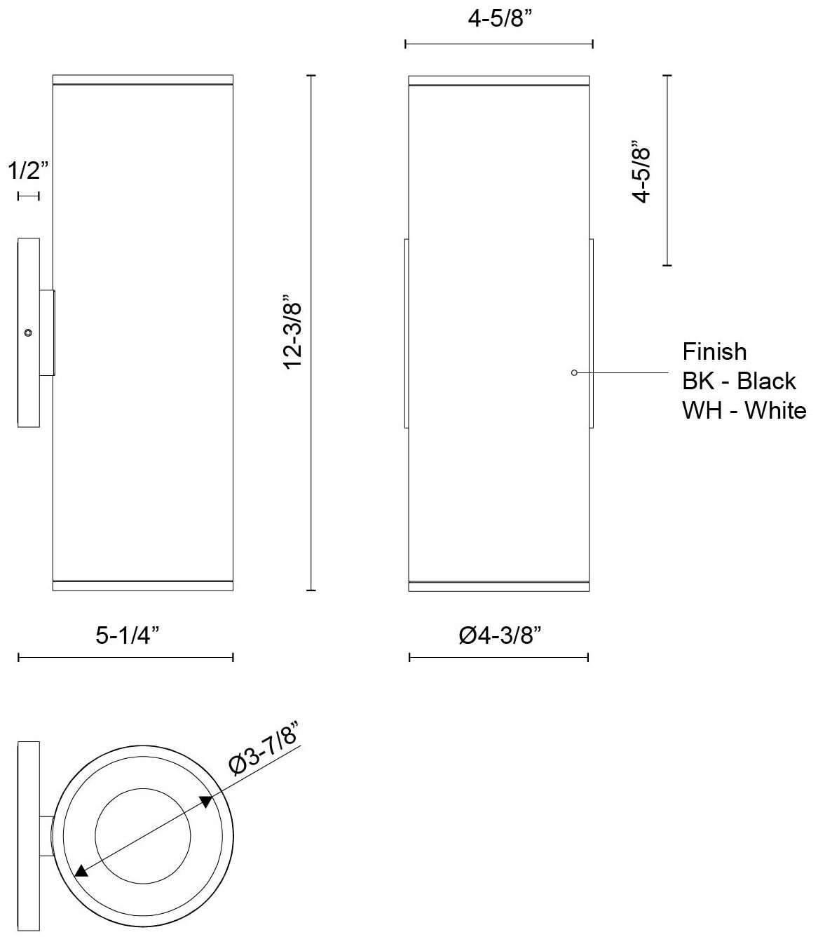 Image 2 Kuzco Lorna 12-in (4-in Dia.) 36 Degree Optic White LED Wall Sconce more views
