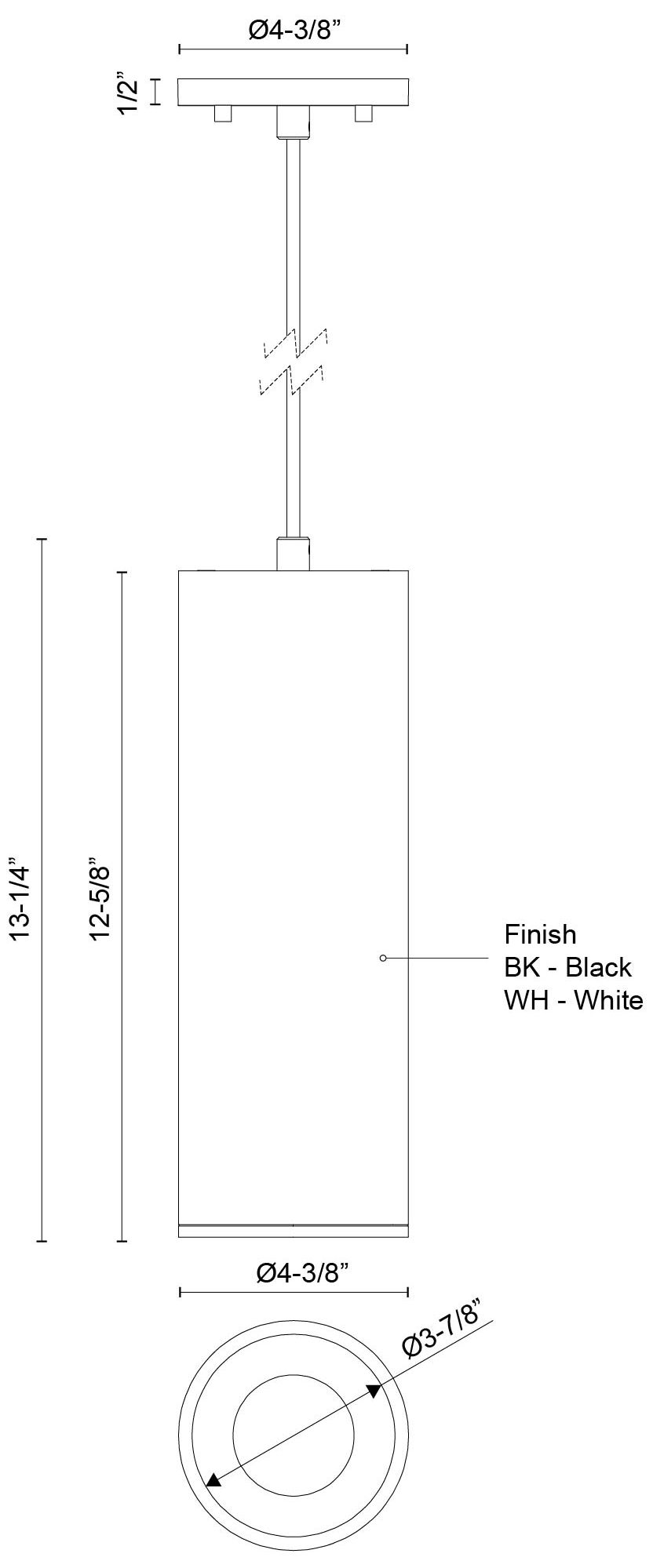 Image 2 Kuzco Lorna 13-in (4-in Dia.) 36 Degree Optic White LED Pendant more views