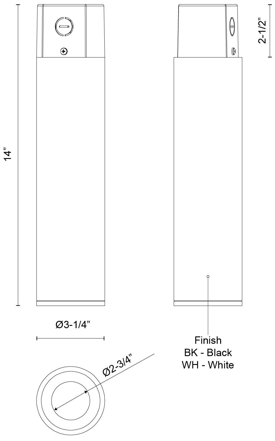 Image 6 Kuzco Lorna 14-in (3-in Dia.) Black LED Concrete Ceiling Mount more views