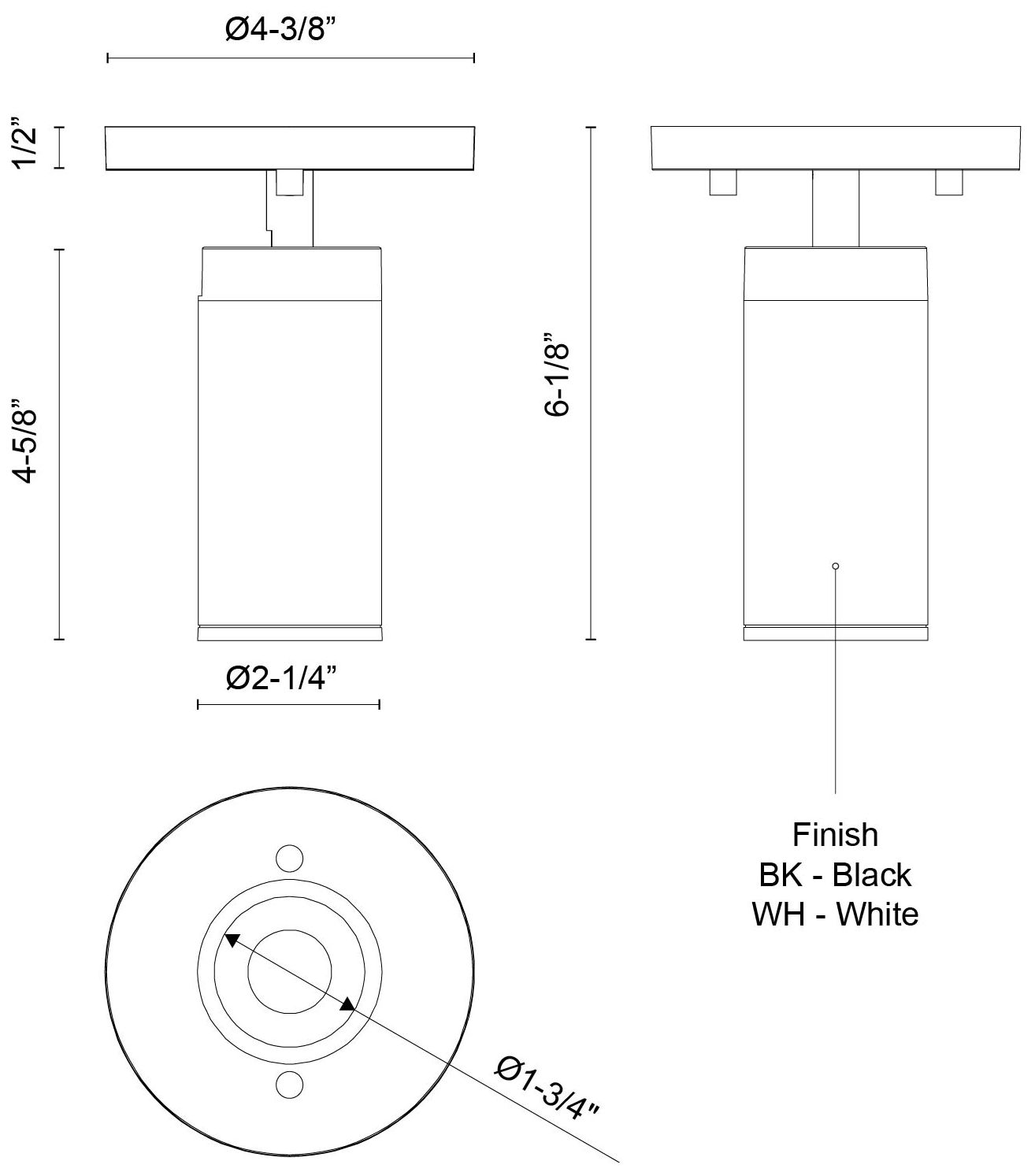 Image 6 Kuzco Lorna 6-in (2-in Dia.) Black LED Adjustable Ceiling Mount more views