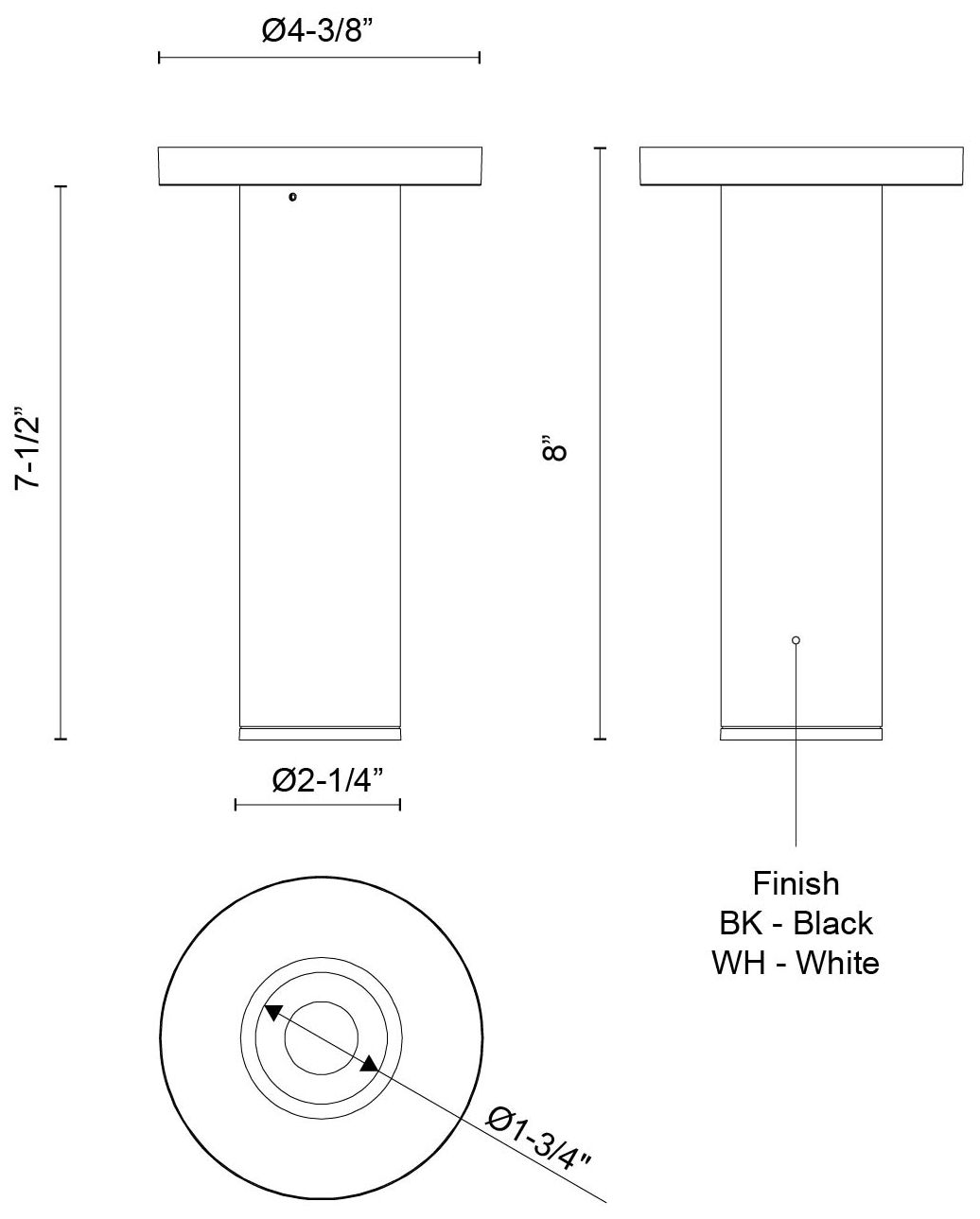 Image 2 Kuzco Lorna 8-in (2-in Dia.) 36 Degree Optic White LED Ceiling Mount more views