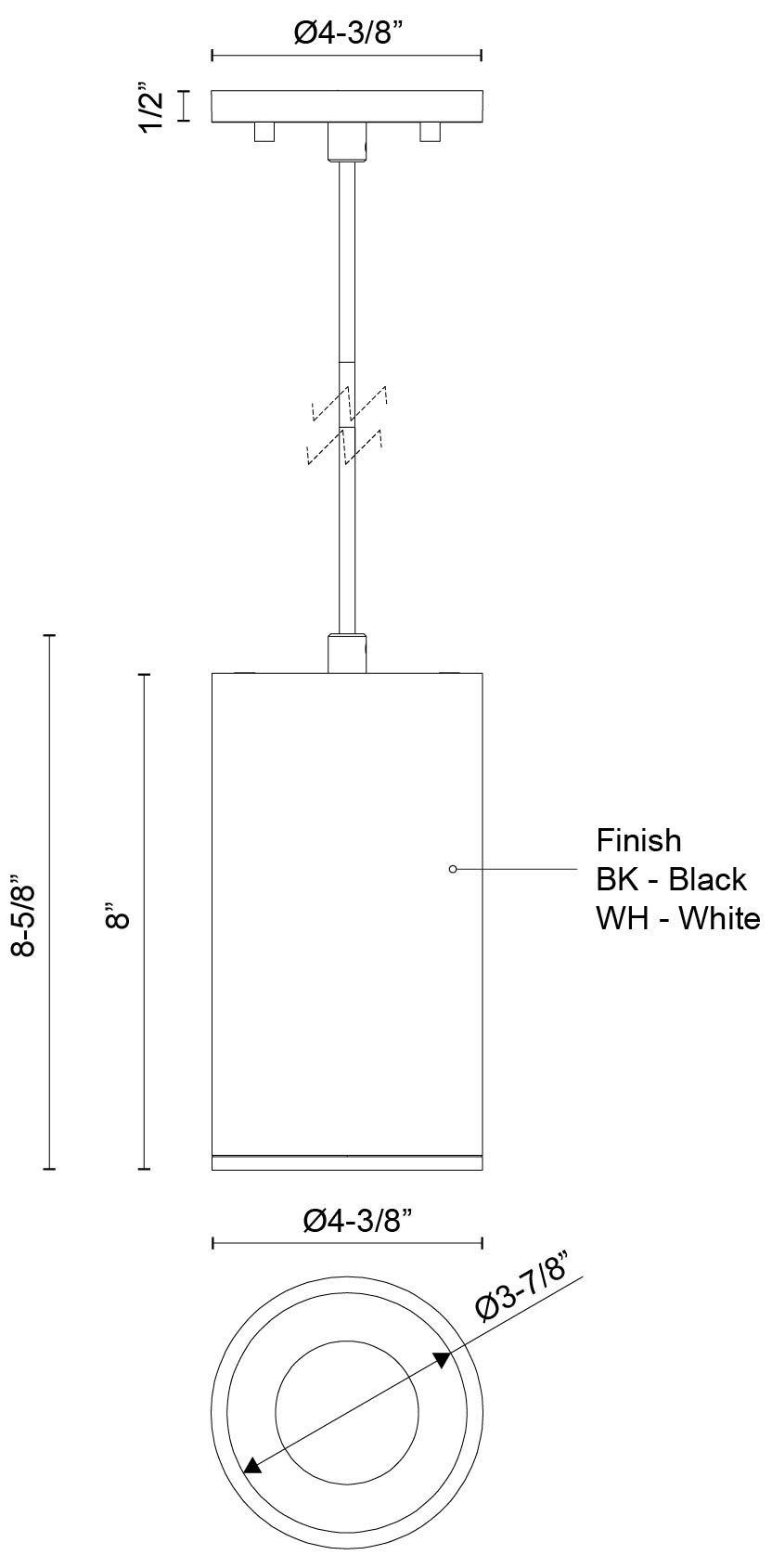 Image 2 Kuzco Lorna 8-in (4-in Dia.) 36 Degree Optic White LED Pendant more views