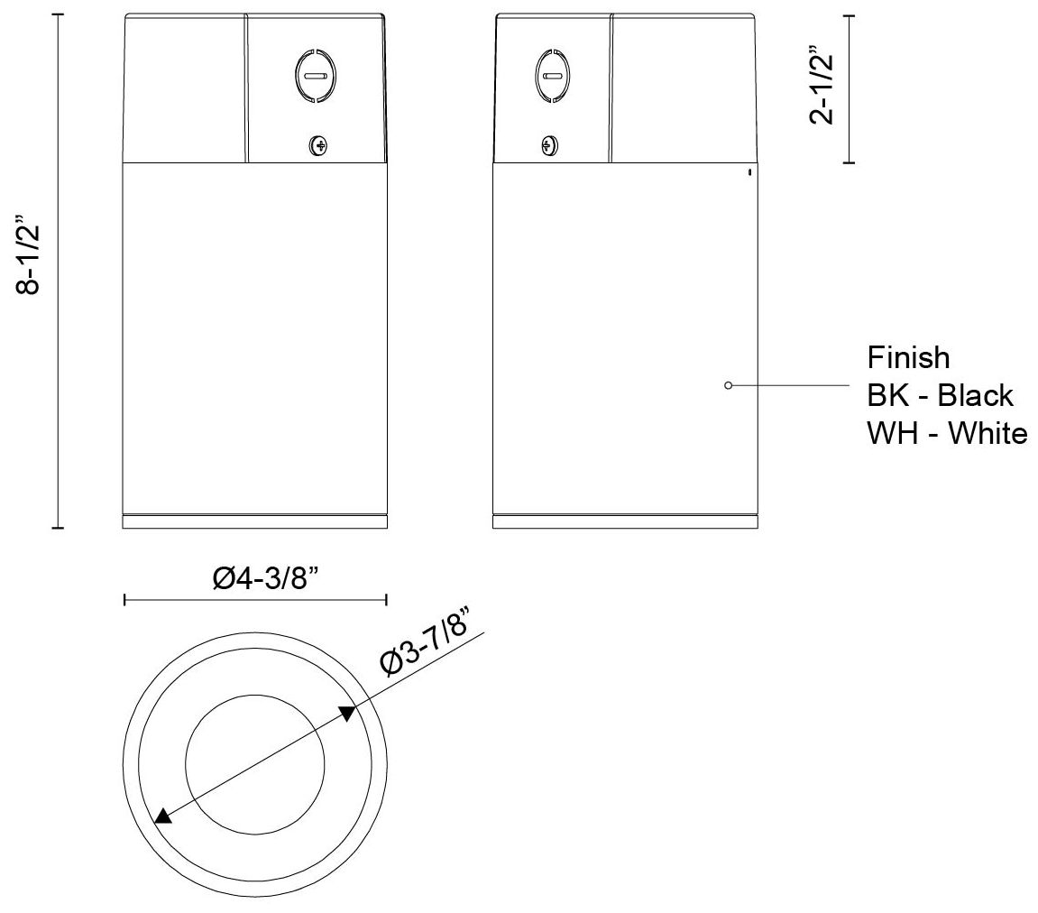 Image 5 Kuzco Lorna 8-in (4-in Dia.) Black LED Concrete Ceiling Mount more views