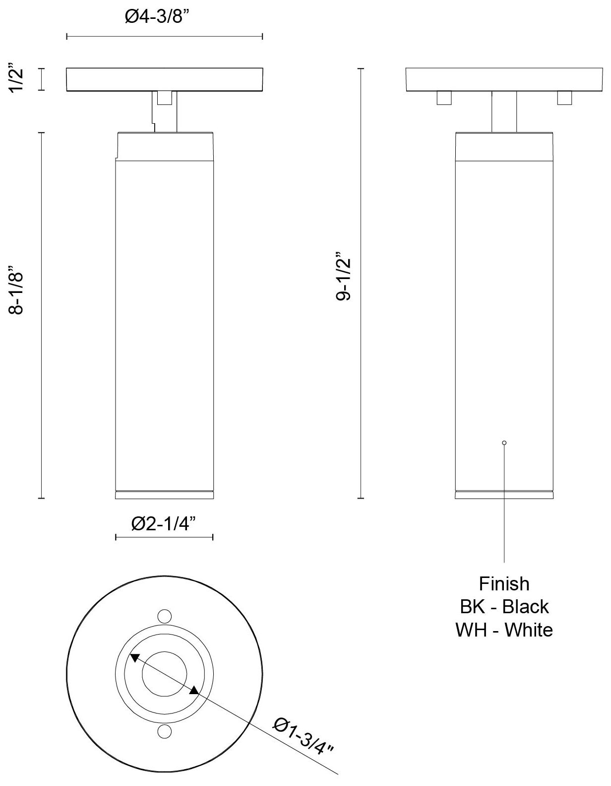 Image 2 Kuzco Lorna 9-in (2-in Dia.) White LED Adjustable Ceiling Mount more views