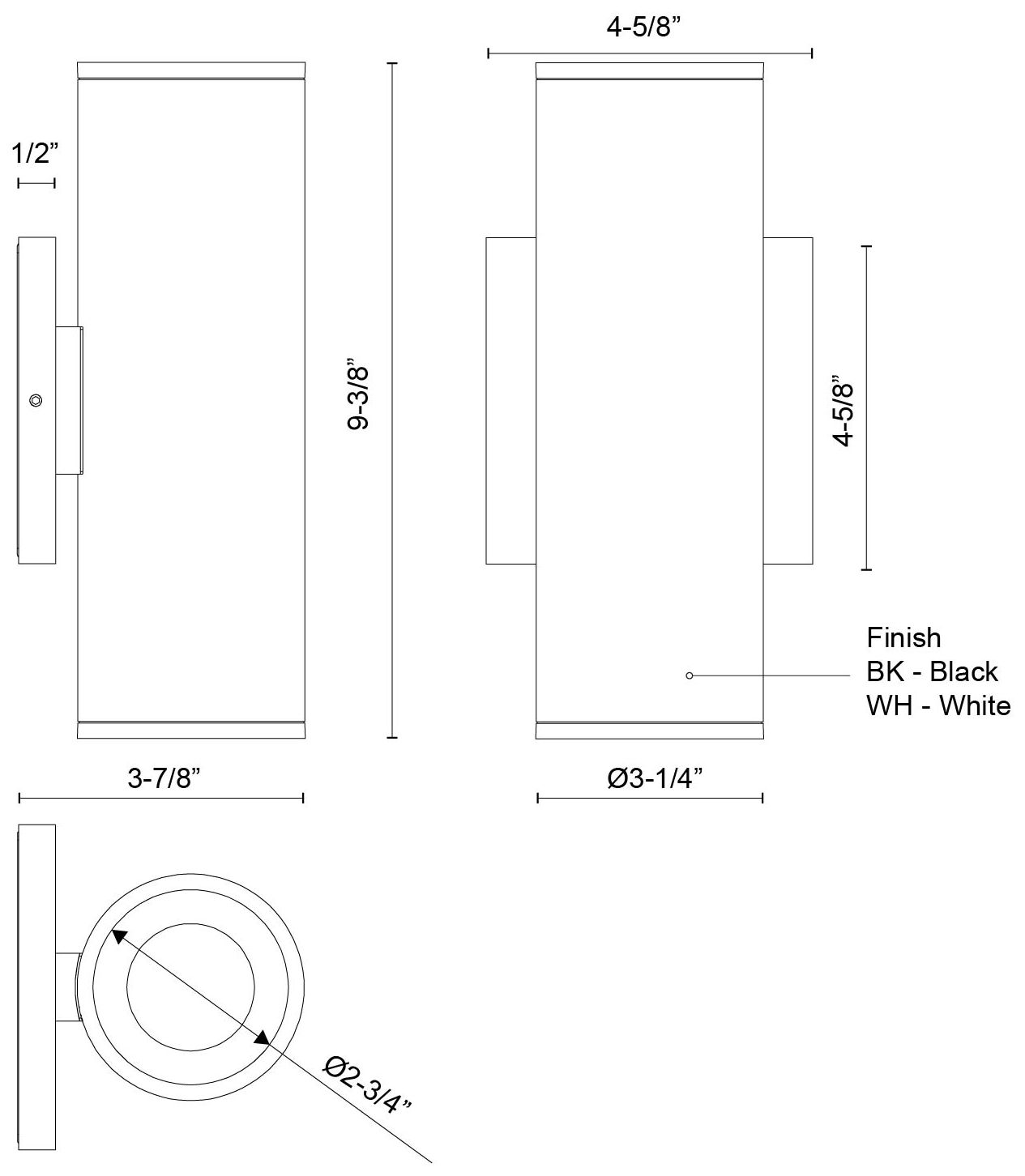 Image 2 Kuzco Lorna 9-in (3-in Dia.) 36 Degree Optic White LED Wall Sconce more views