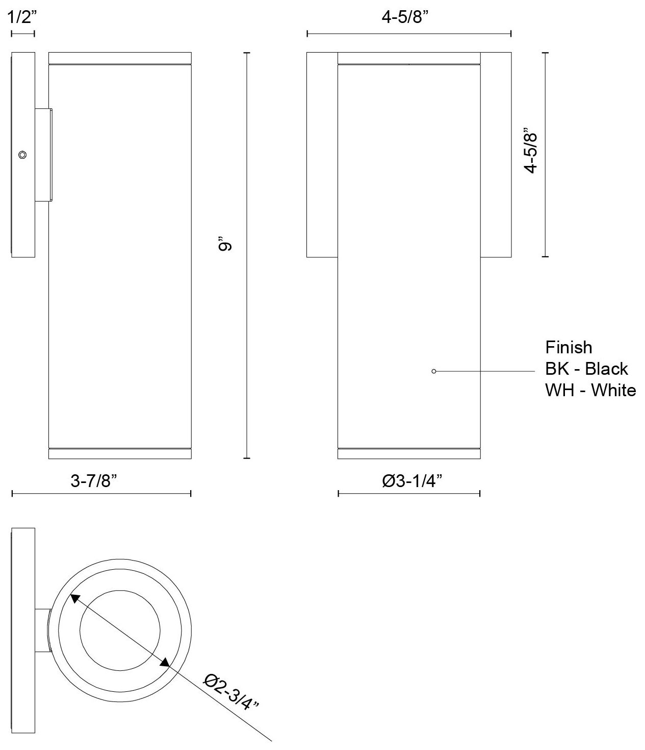 Image 2 Kuzco Lorna 9-in (3-in Dia.) 36 Degree Optic White LED Wall Sconce more views
