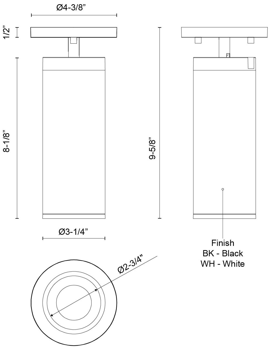 Image 6 Kuzco Lorna 9-in (3-in Dia.) Black LED Adjustable Ceiling Mount more views