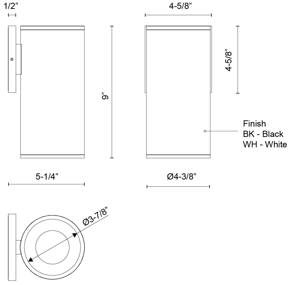 Image 5 Kuzco Lorna 9-in (4-in Dia.) 36 Degree Optic Black LED Wall Sconce more views