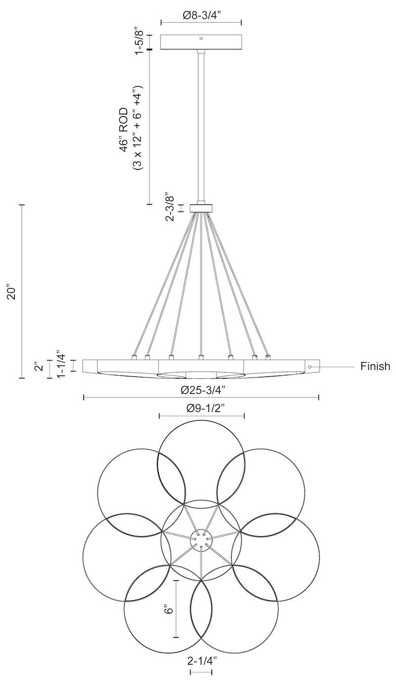 Image 5 Kuzco Maestro LED 26-in Black LED Chandeliers more views