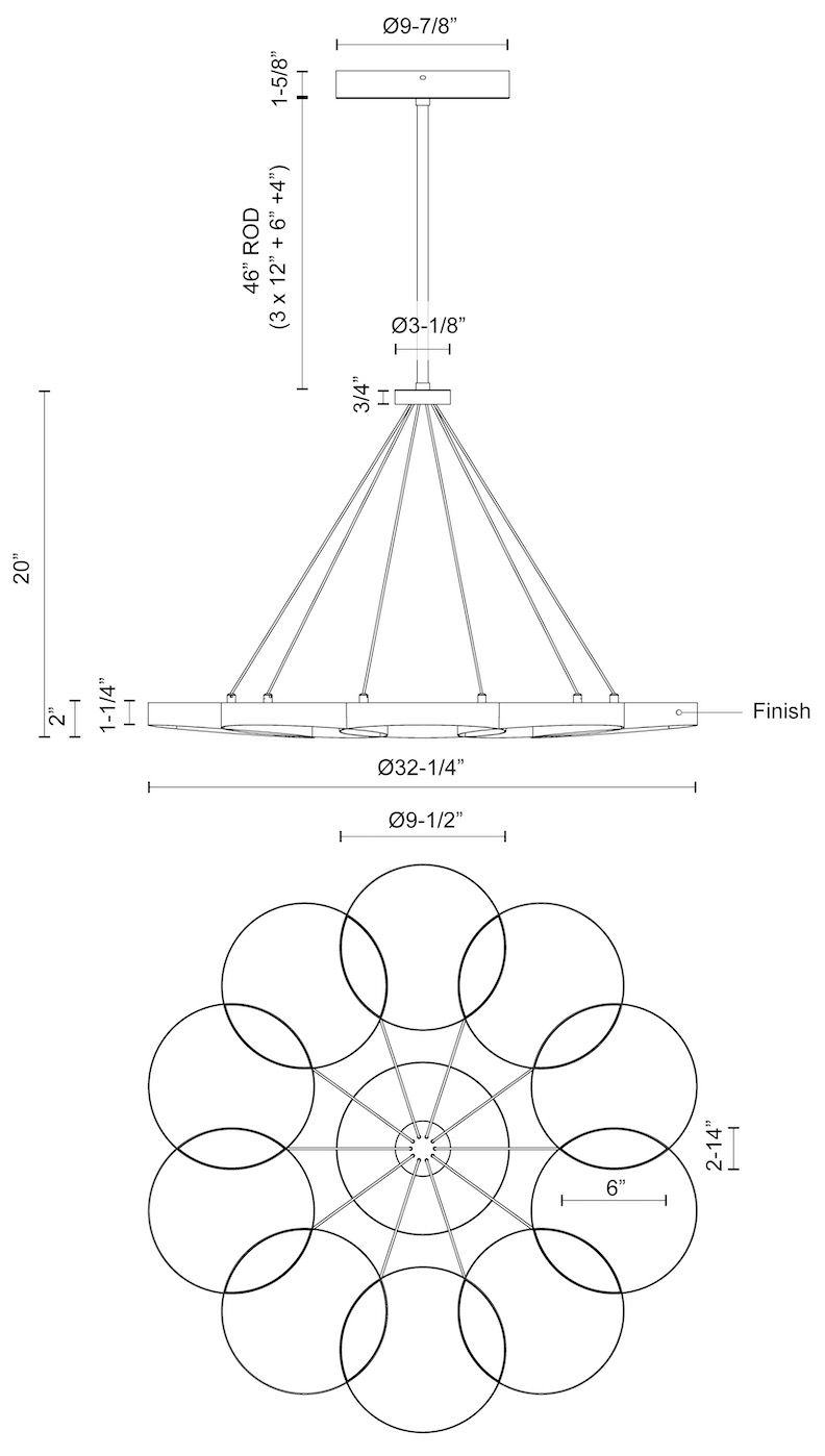 Image 5 Kuzco Maestro LED 33-in Black LED Chandeliers more views