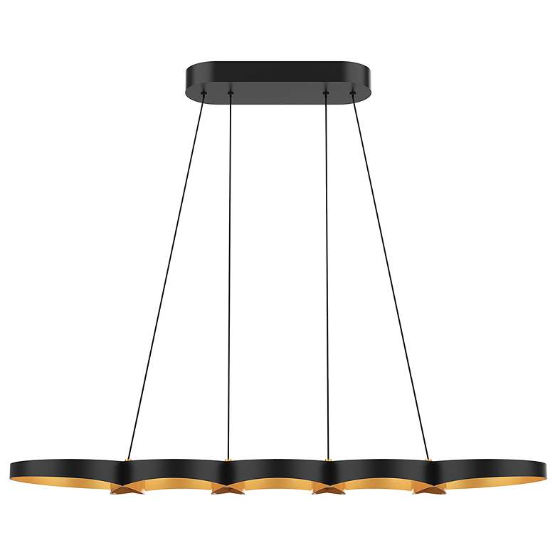 Image 2 Kuzco Maestro LED 38-in Black/Gold Linear Pendant