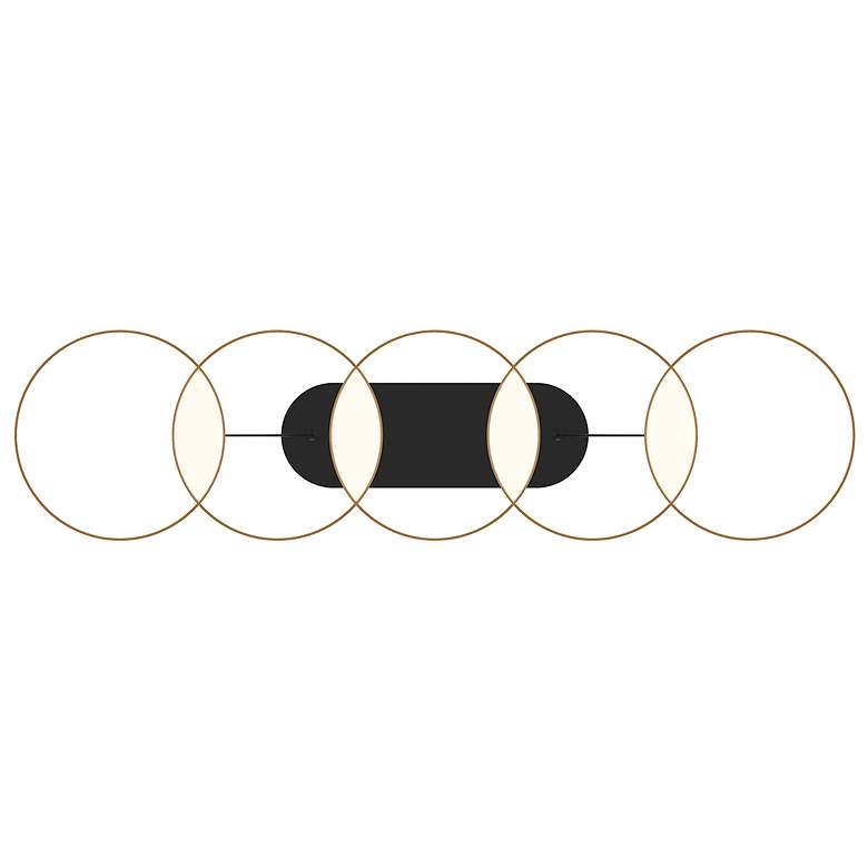 Image 6 Kuzco Maestro LED 38-in Black/Gold Linear Pendant more views