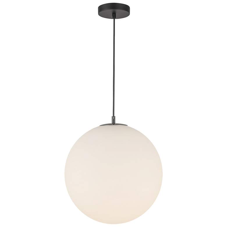 Image 1 Kuzco Marco LED 16-in (196-in Wire) (CCT) Black/Opal Glass Pendant