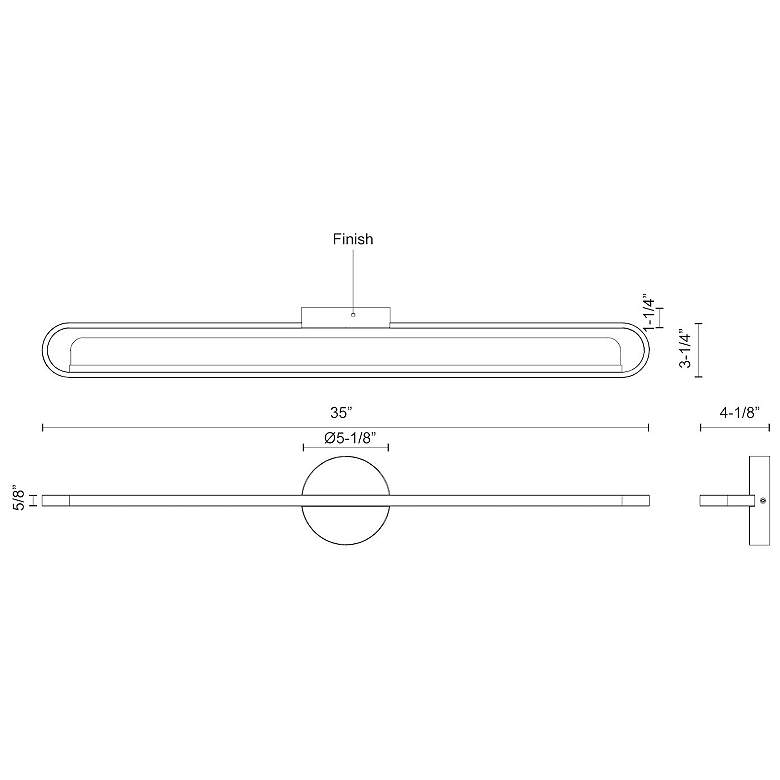 Image 2 Kuzco Marlon LED 36-in Black Vanity Light more views
