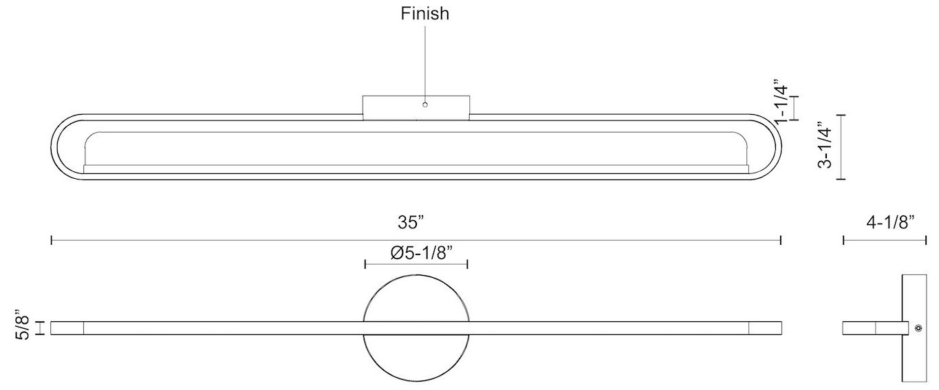 Image 2 Kuzco Marlon LED 36-in Brushed Nickel Vanity Light more views