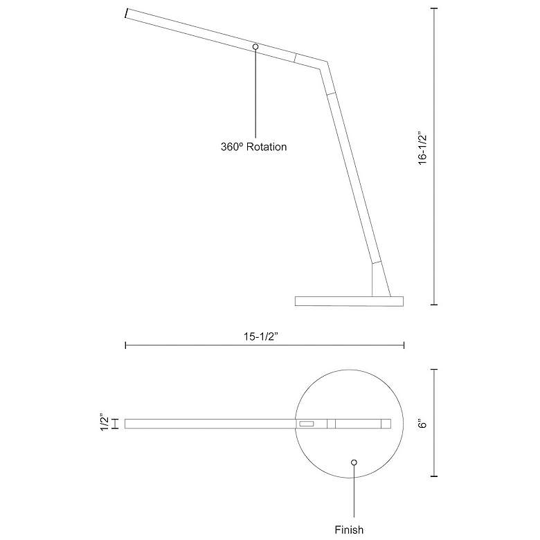 Image 2 Kuzco Miter LED 17-in Brushed Nickel LED Table Lamp more views