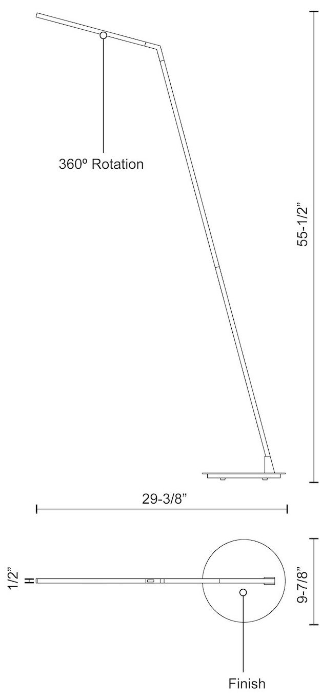 Image 2 Kuzco Miter LED 58-in Brushed Nickel LED Floor Lamp more views