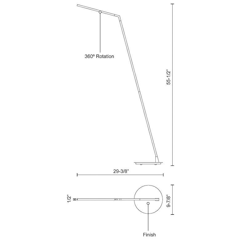 Image 2 Kuzco Miter LED 58-in Brushed Nickel LED Floor Lamp more views