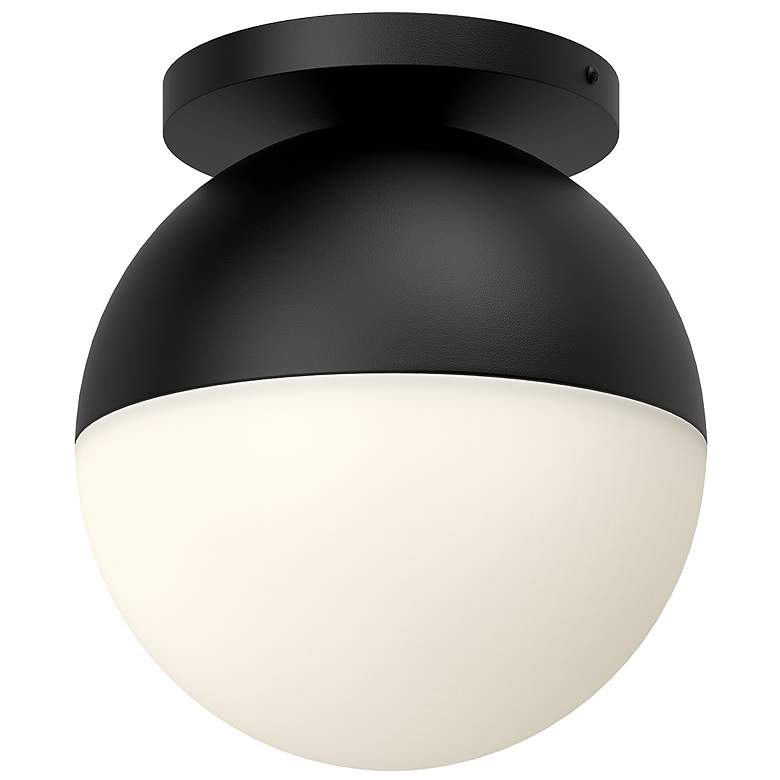 Image 1 Kuzco Monae E26 10-in Black/Opal Glass Flush Mount