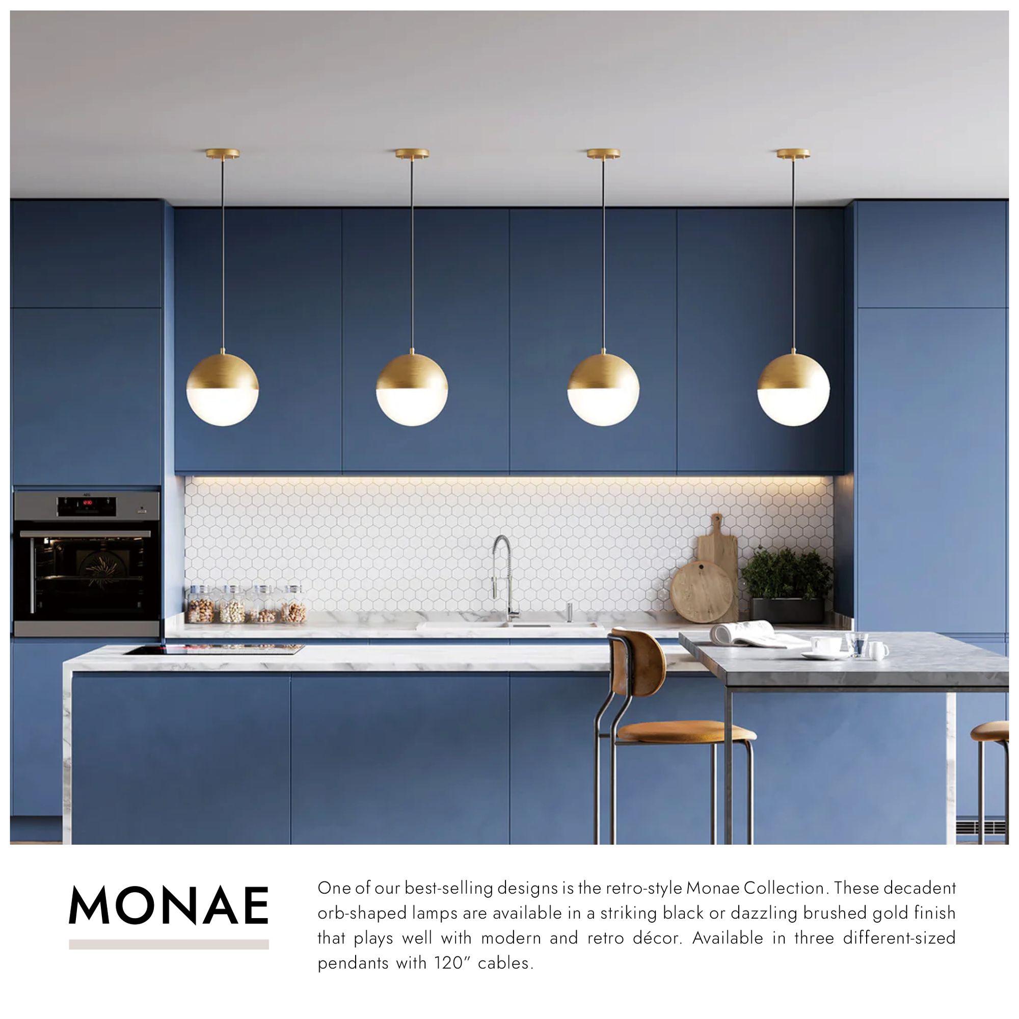 Image 3 Kuzco Monae LED 10-in Black Pendant more views