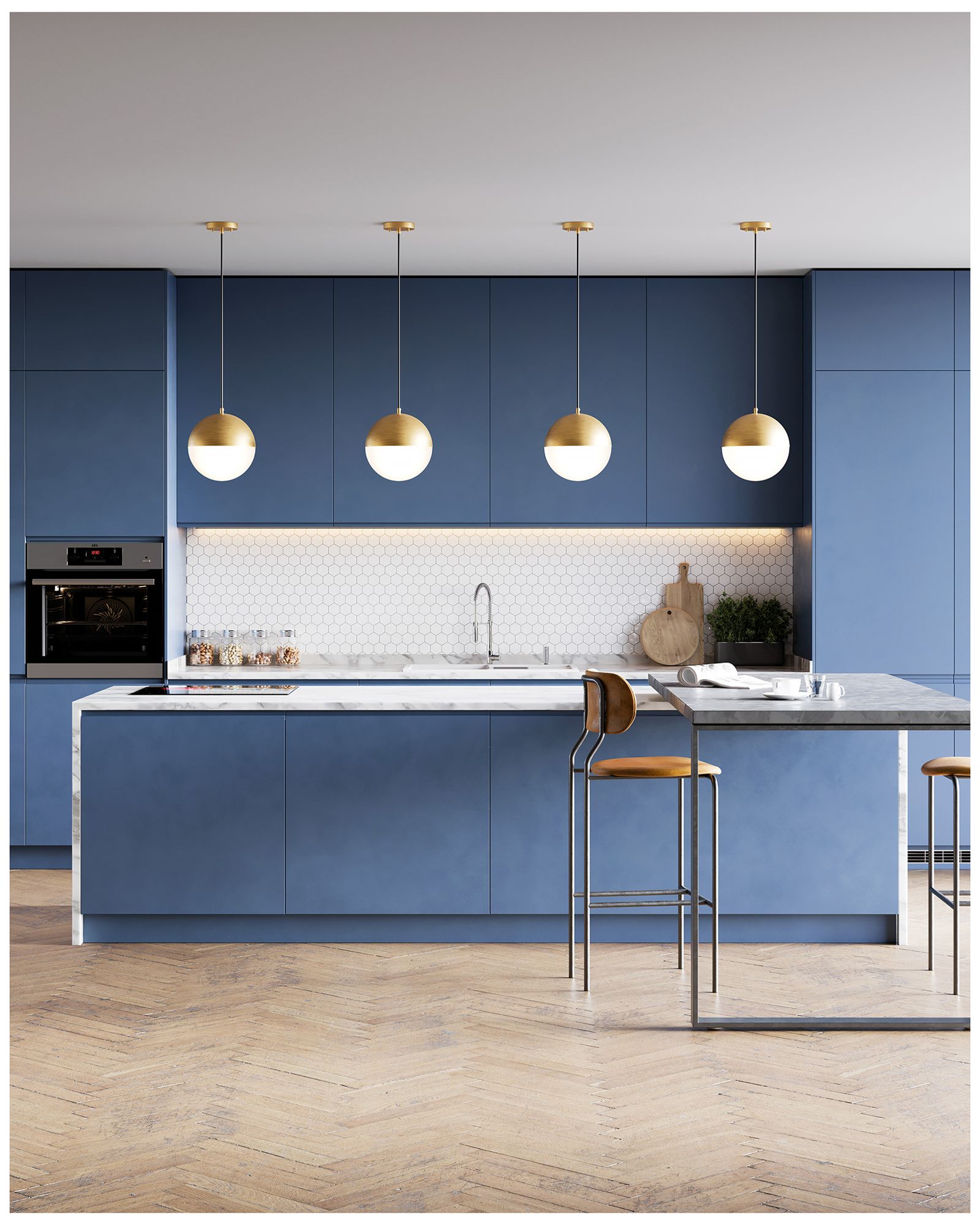 Image 2 Kuzco Monae LED 10-in Brushed Gold Pendant more views