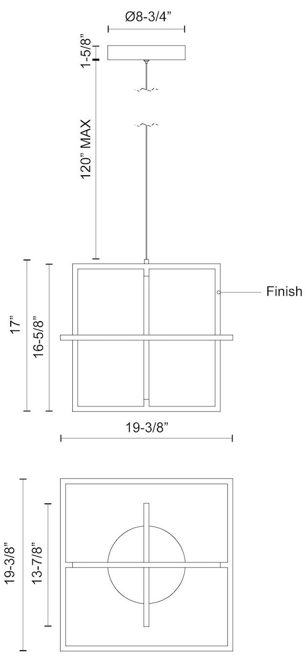 Image 5 Kuzco Mondrian LED 20-in Black Pendant more views