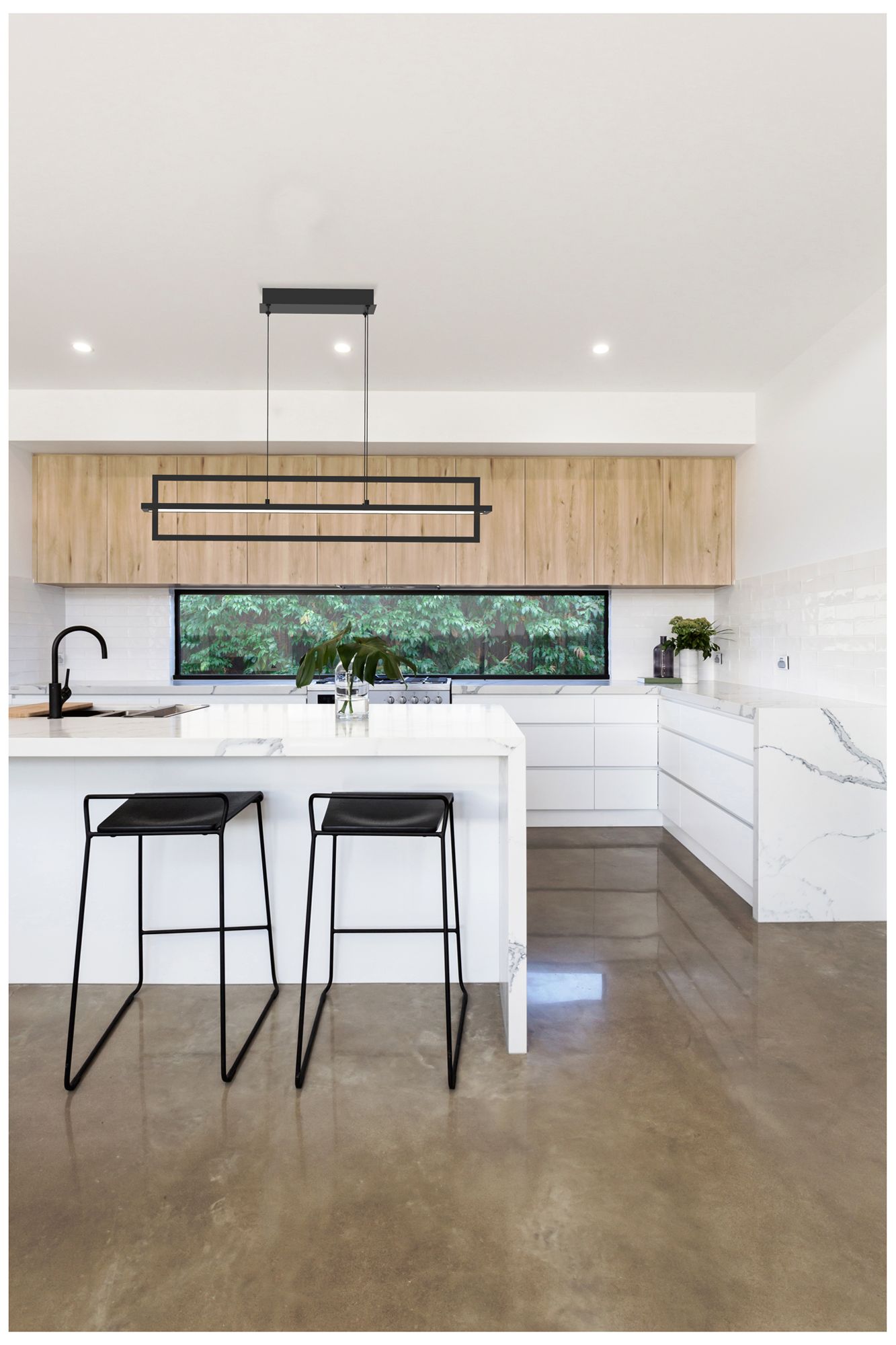 Image 3 Kuzco Mondrian LED 36-in Black Linear Pendant more views