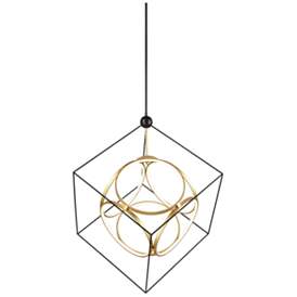 Image1 of Kuzco Monza LED 34-in Black/Antique Brass LED Chandeliers