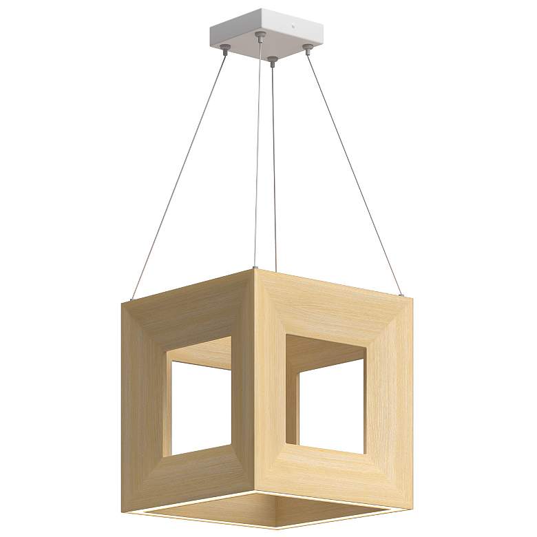 Image 1 Kuzco Morina LED 12-in White Oak Pendant