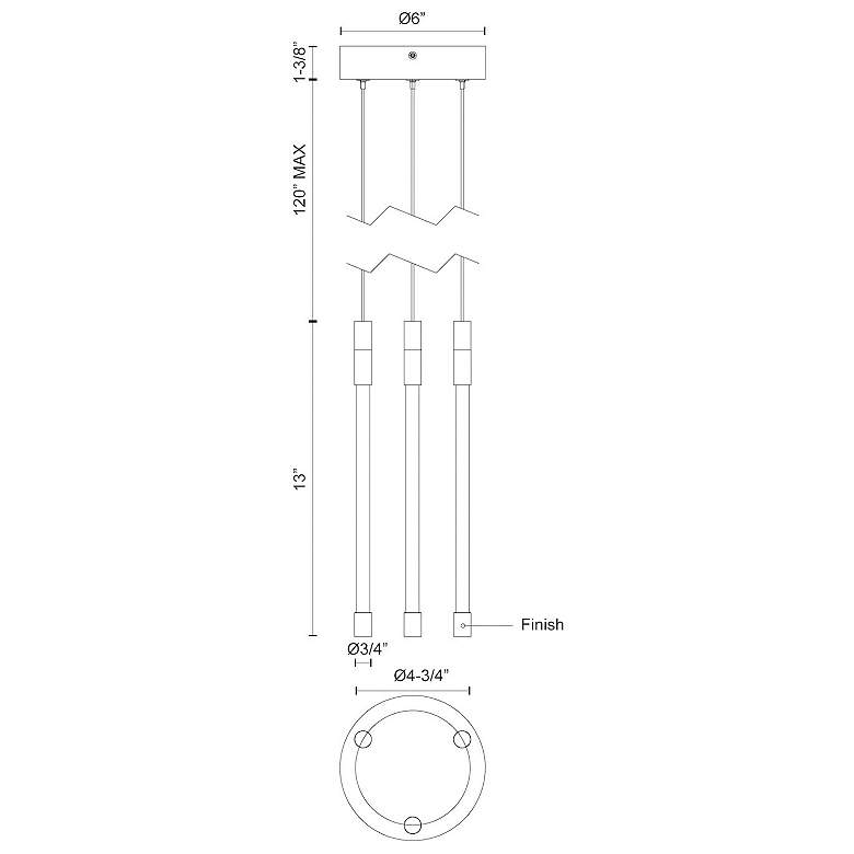 Image 3 Kuzco Motif LED 13-in Brushed Gold Multi-Pendant more views