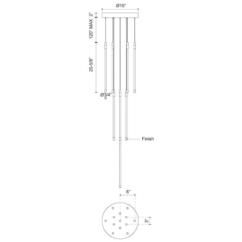 Image 3 Kuzco Motif LED 21-in Brushed Gold Multi-Pendant more views