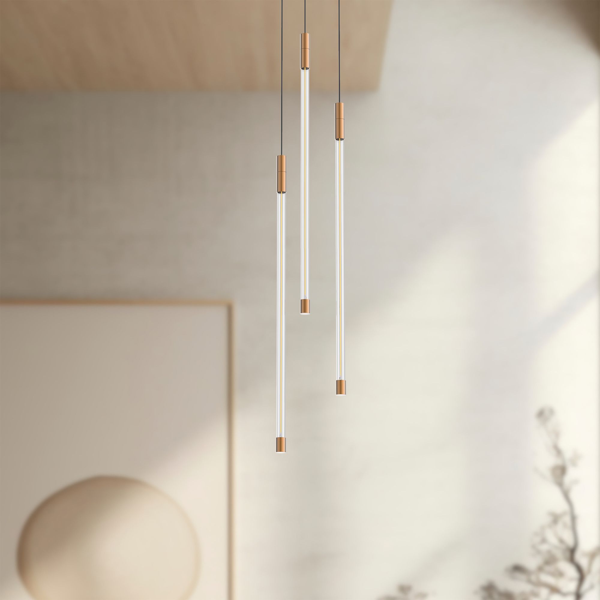 Kuzco Motif LED 21-in Brushed Gold Multi-Pendant