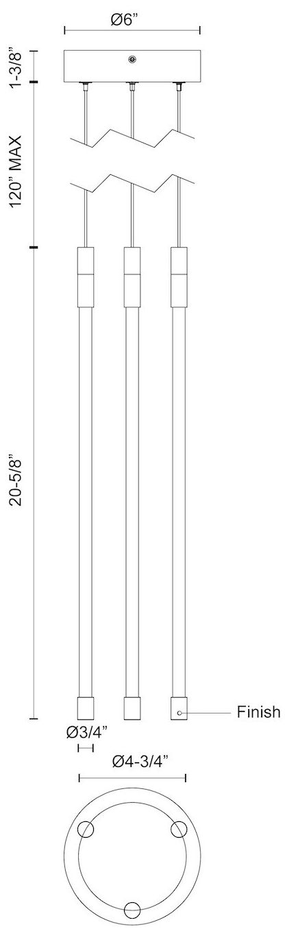 Image 3 Kuzco Motif LED 21-in Brushed Gold Multi-Pendant more views