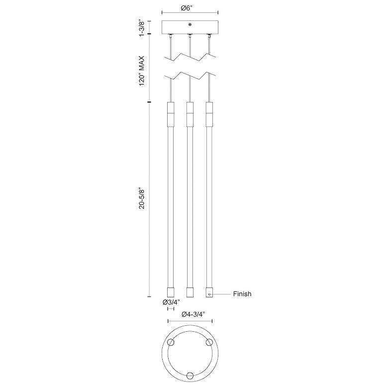 Image 3 Kuzco Motif LED 21-in Brushed Gold Multi-Pendant more views