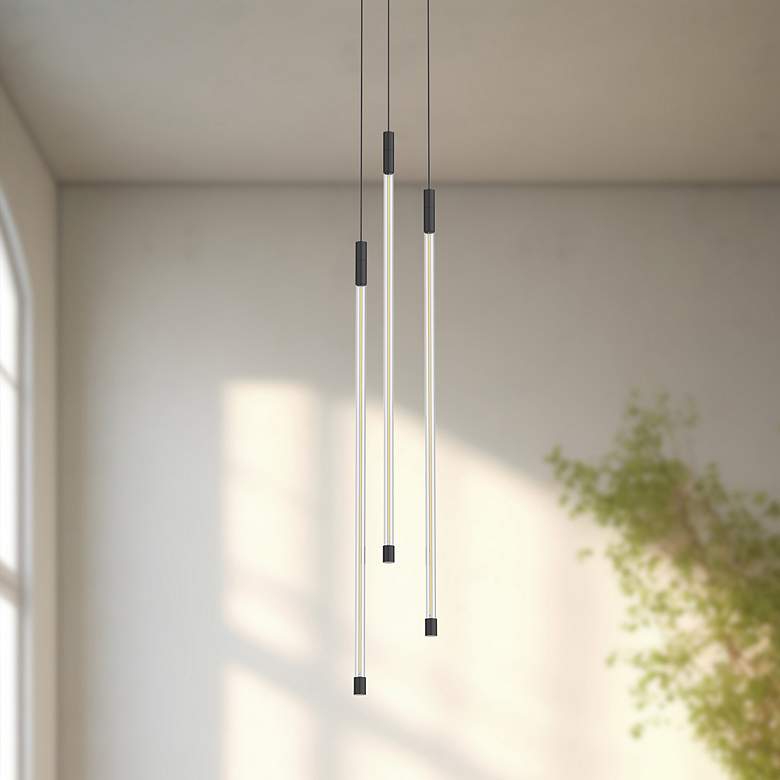 Image 4 Kuzco Motif LED 27-in Black Multi-Pendant more views